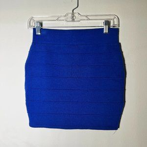 Blue Ribbed Skirt